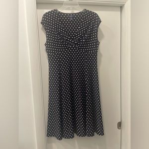 CHAPS navy blue polkadot dress, size PL NWOT